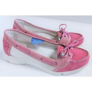 Pink Ayva washable Rockport XCS mesh side dock boat shoes, loafers, 7.5 / 38
